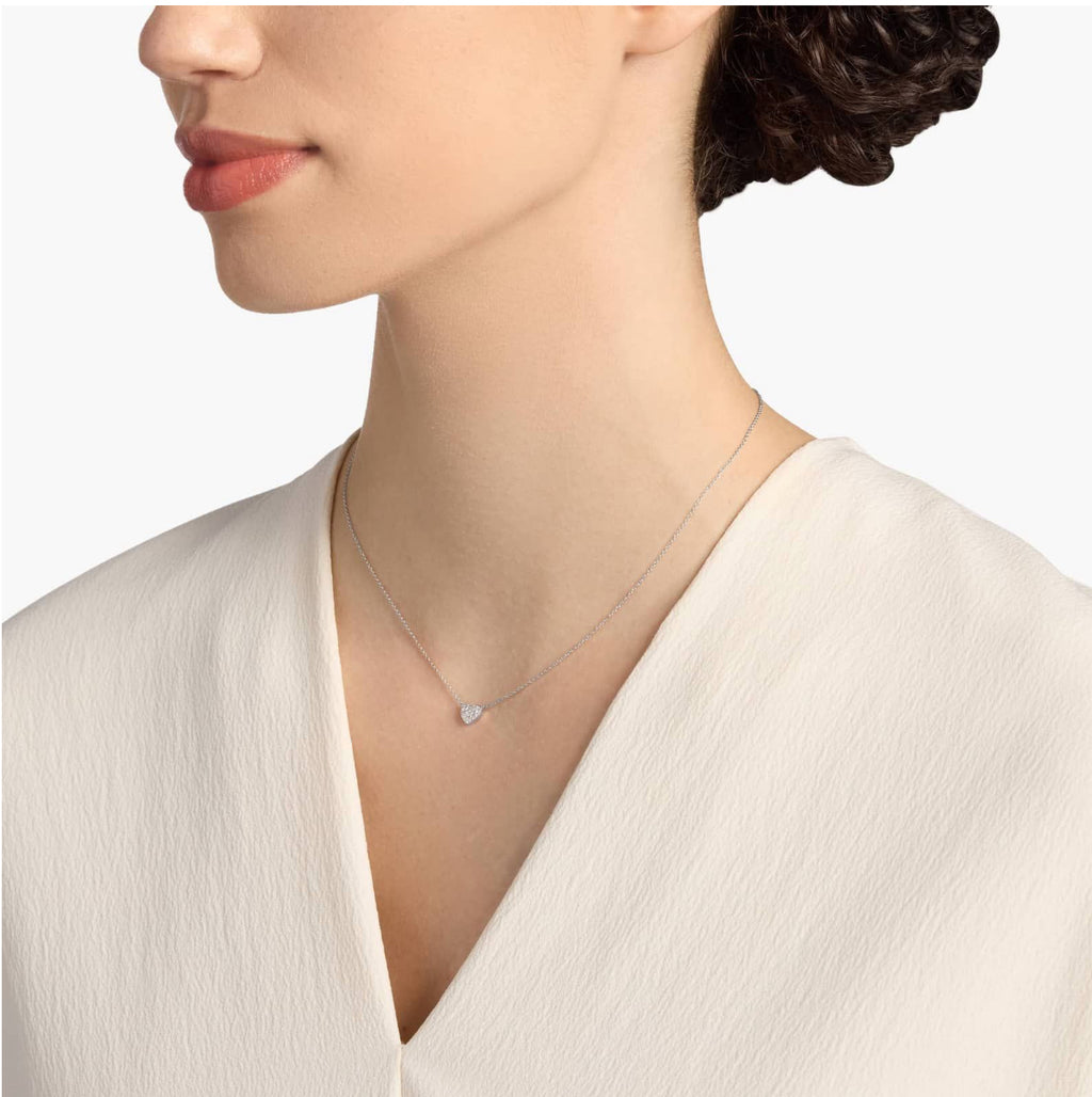 Mini Diamond Heart Necklace In 14k White Gold (1/10 Ct. Tw.)